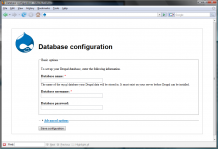 Enter database information Enter database information